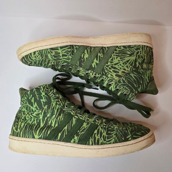 Adidas Jabbar Mid Top Sneakers Men\'s Size 12 Green Jungle Print D67390 main image 7